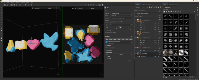 Custom Lucky Charms marshmallow "marbits" in Substance Painter