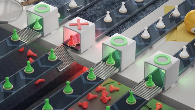 Clue pawns on conveyor belt